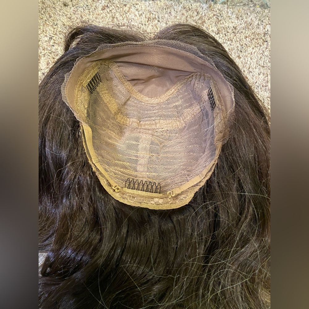 Human/Synthetic Blend Dark Blonde Ombre Lace Front Wig - Picture 2 of 10